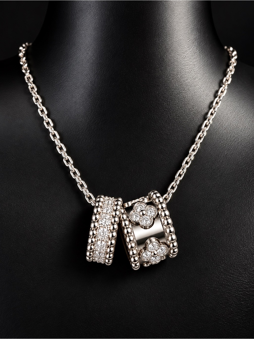 Silver Crystal Charm Necklace - Women Jewelry
